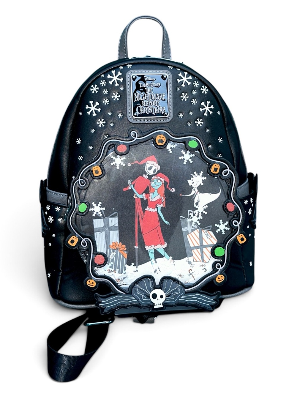 The Nightmare Before Christmas Jack & Sally Black Mini Backpack by Loungefly